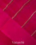 Rani Pink Pure Kora Silk Handloom Saree