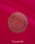 Rani Pink Pure Kora Silk Handloom Saree