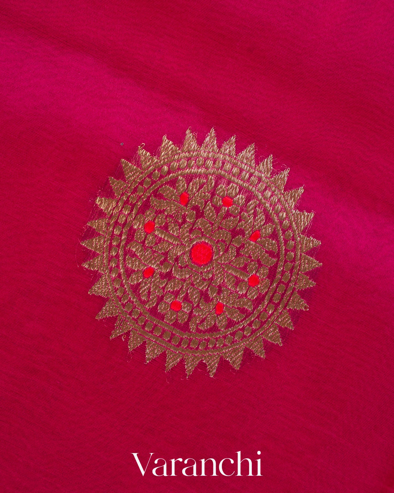 Rani Pink Pure Kora Silk Handloom Saree