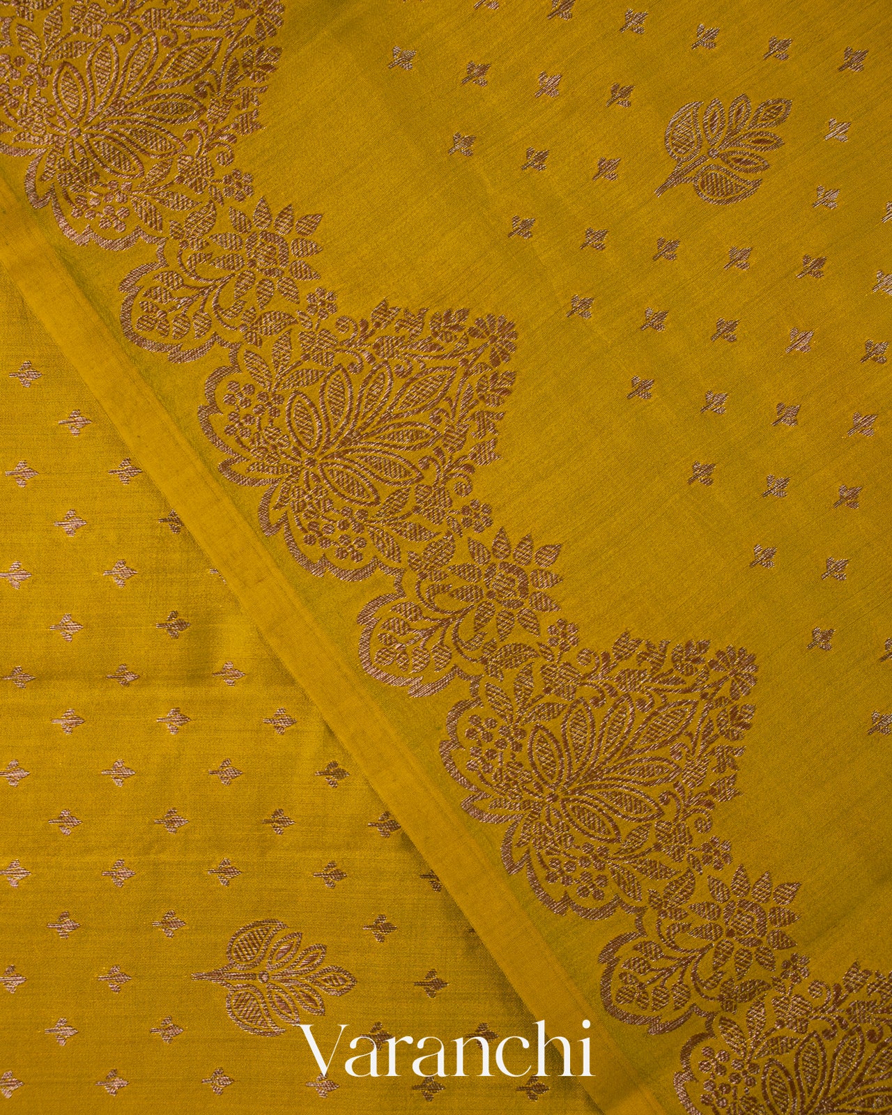 Olive Green Pure Chiniya Silk Saree