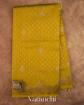 Olive Green Pure Chiniya Silk Saree