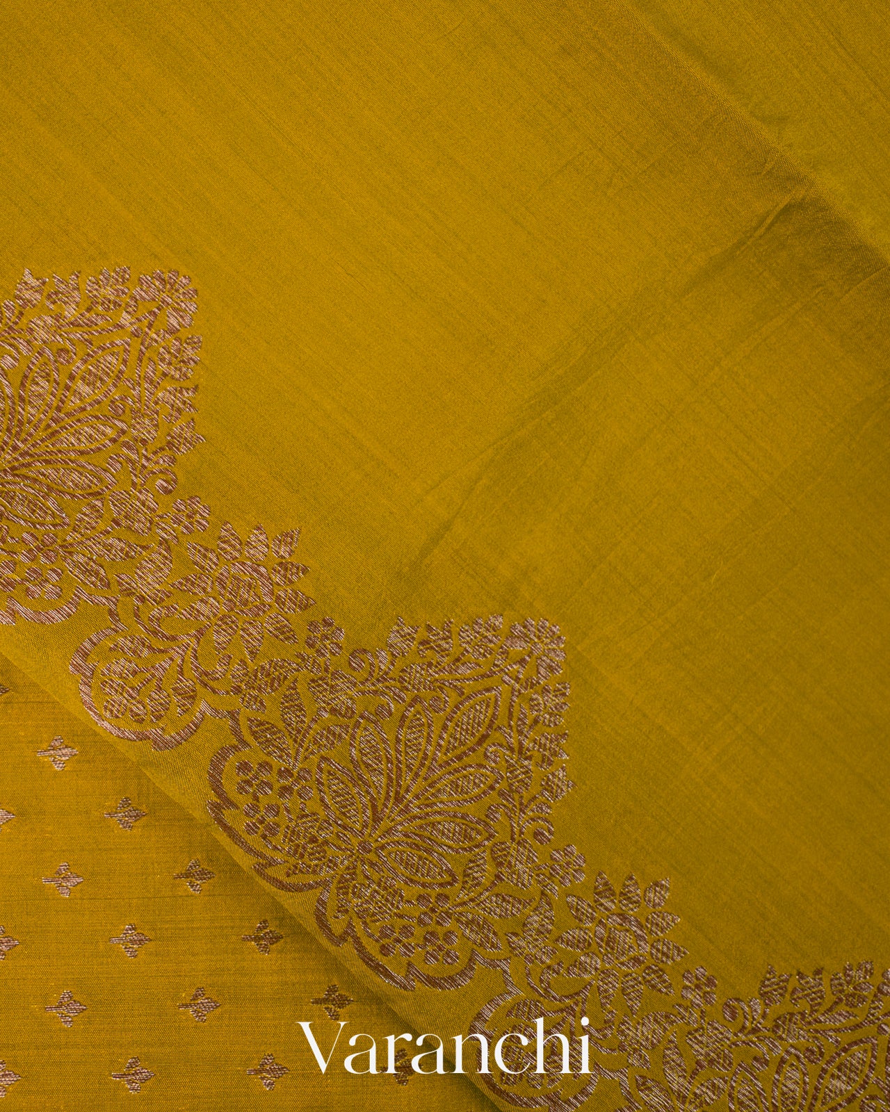 Olive Green Pure Chiniya Silk Saree