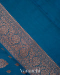 Peacock Blue Pure Chiniya Silk Saree