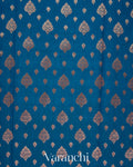 Peacock Blue Pure Chiniya Silk Saree