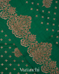 Bottle Green Pure Chiniya Silk Saree