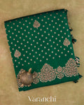 Bottle Green Pure Chiniya Silk Saree