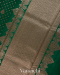 Bottle Green Pure Chiniya Silk Saree