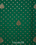 Bottle Green Pure Chiniya Silk Saree