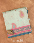 Mint Green Pure Chiniya Silk Saree