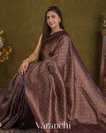 Navy Blue Brocade Pure Kora Silk Saree