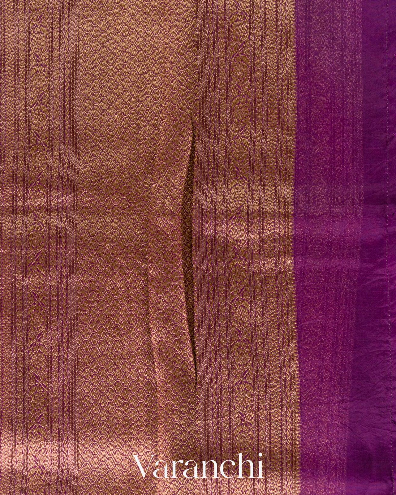 Purple Brocade Pure Kora Silk Saree
