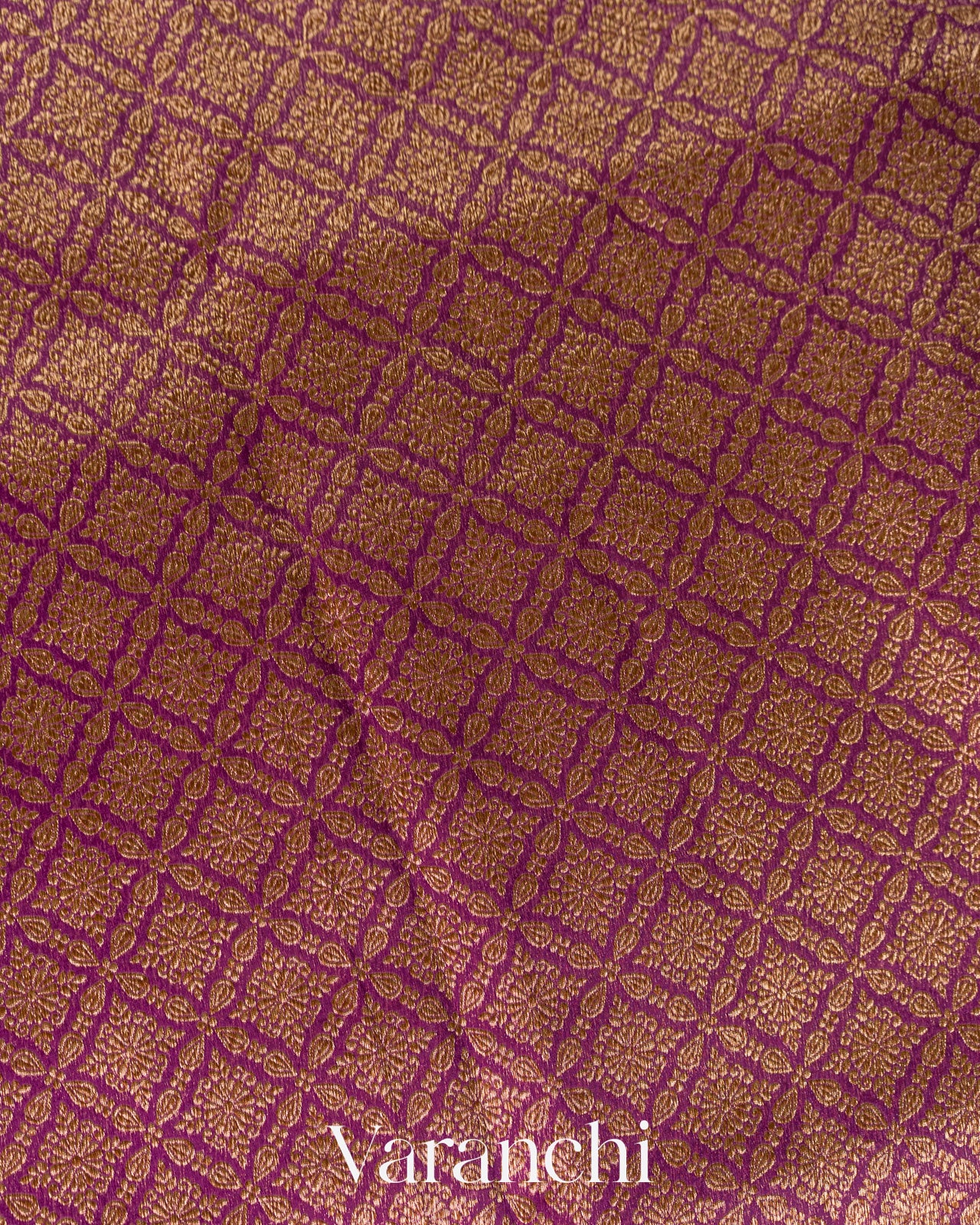 Purple Brocade Pure Kora Silk Saree