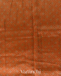 Rust Orange Brocade Pure Kora Silk Saree