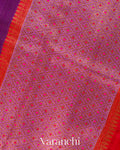 Purple Pure Raw Silk Handloom Saree