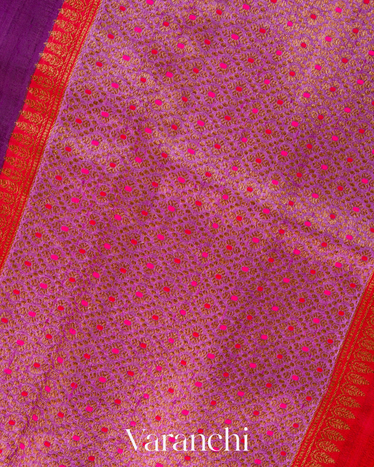 Purple Pure Raw Silk Handloom Saree