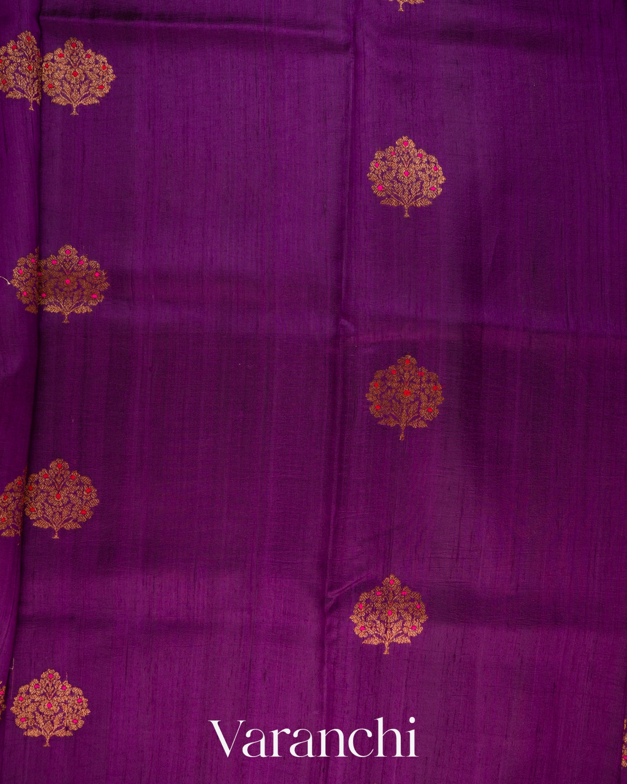 Purple Pure Raw Silk Handloom Saree