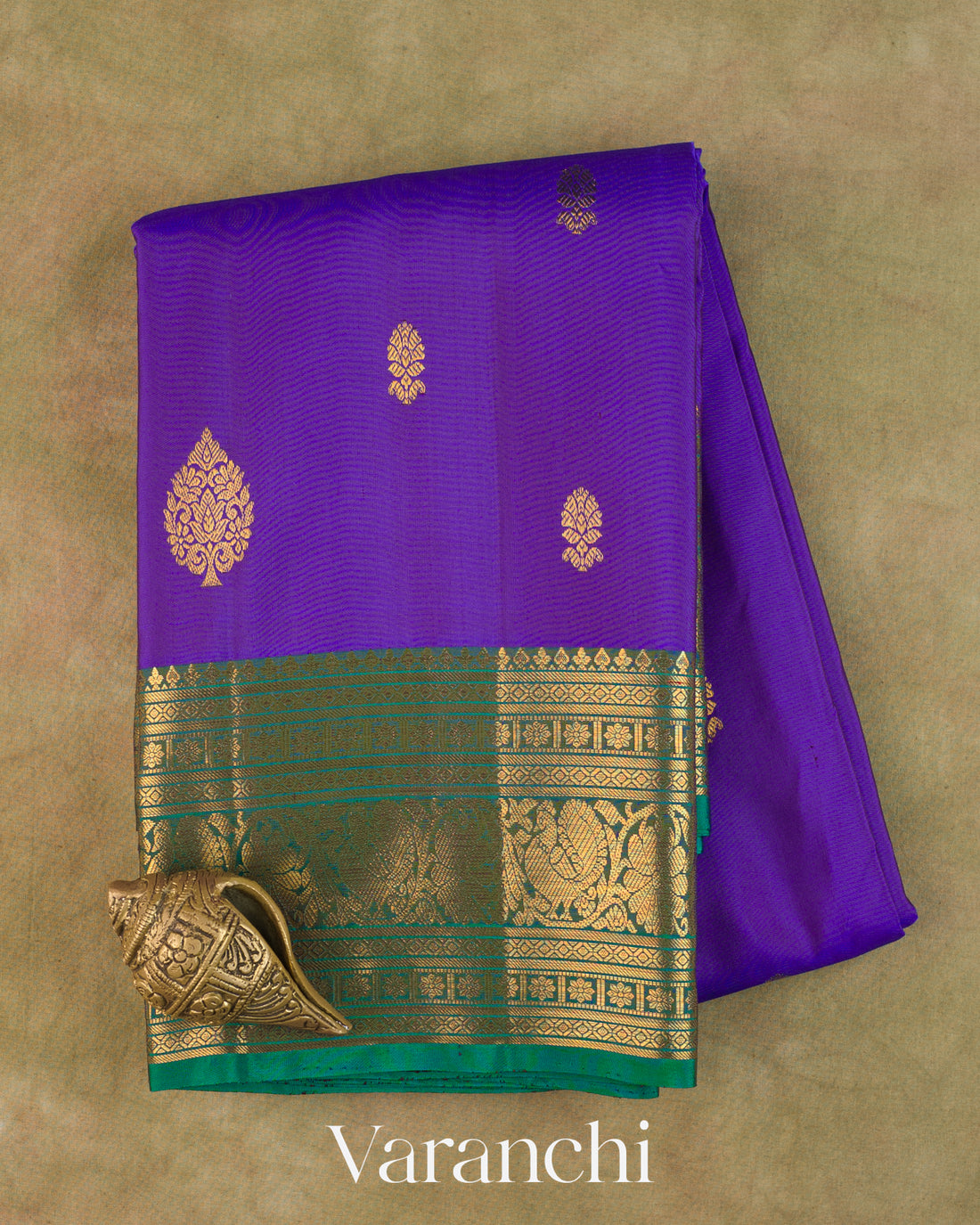 Royal Blue Pure Kanchipuram Silk Handloom Saree