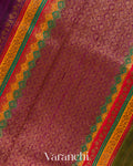 Purple Pure Raw Silk Handloom Saree