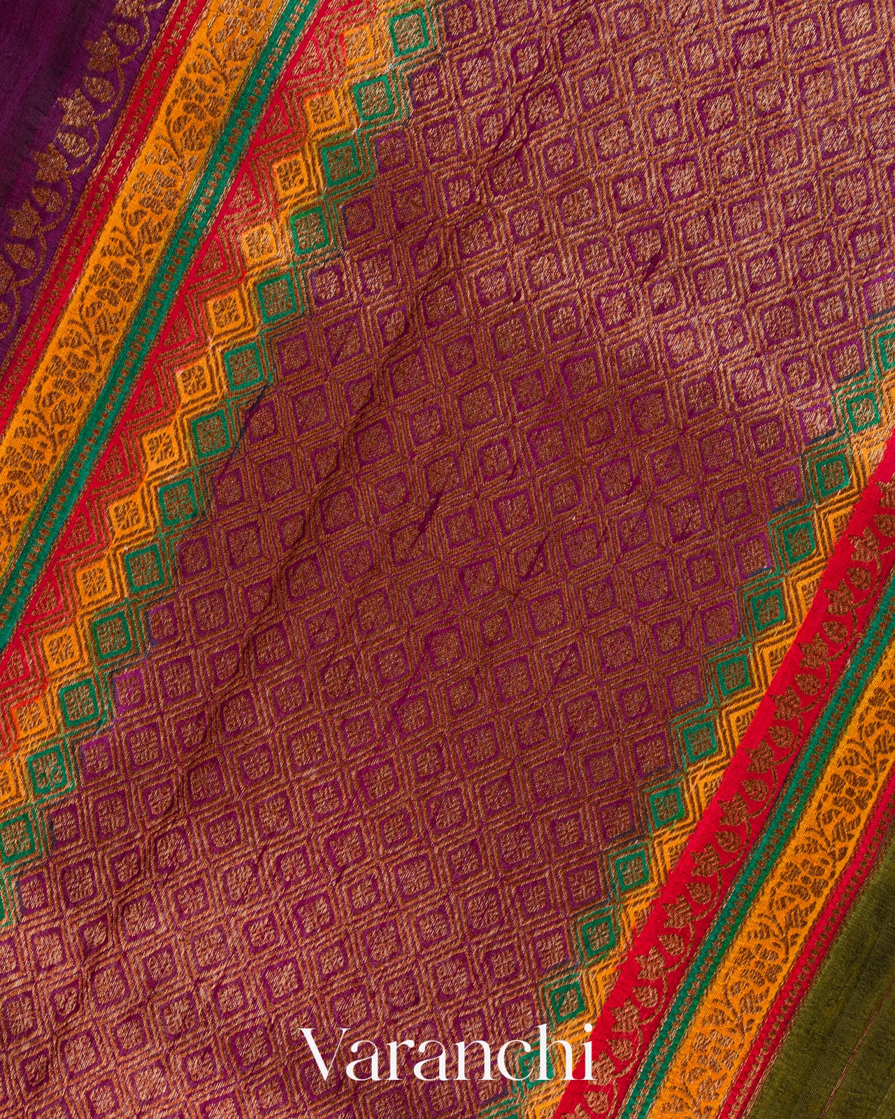 Purple Pure Raw Silk Handloom Saree