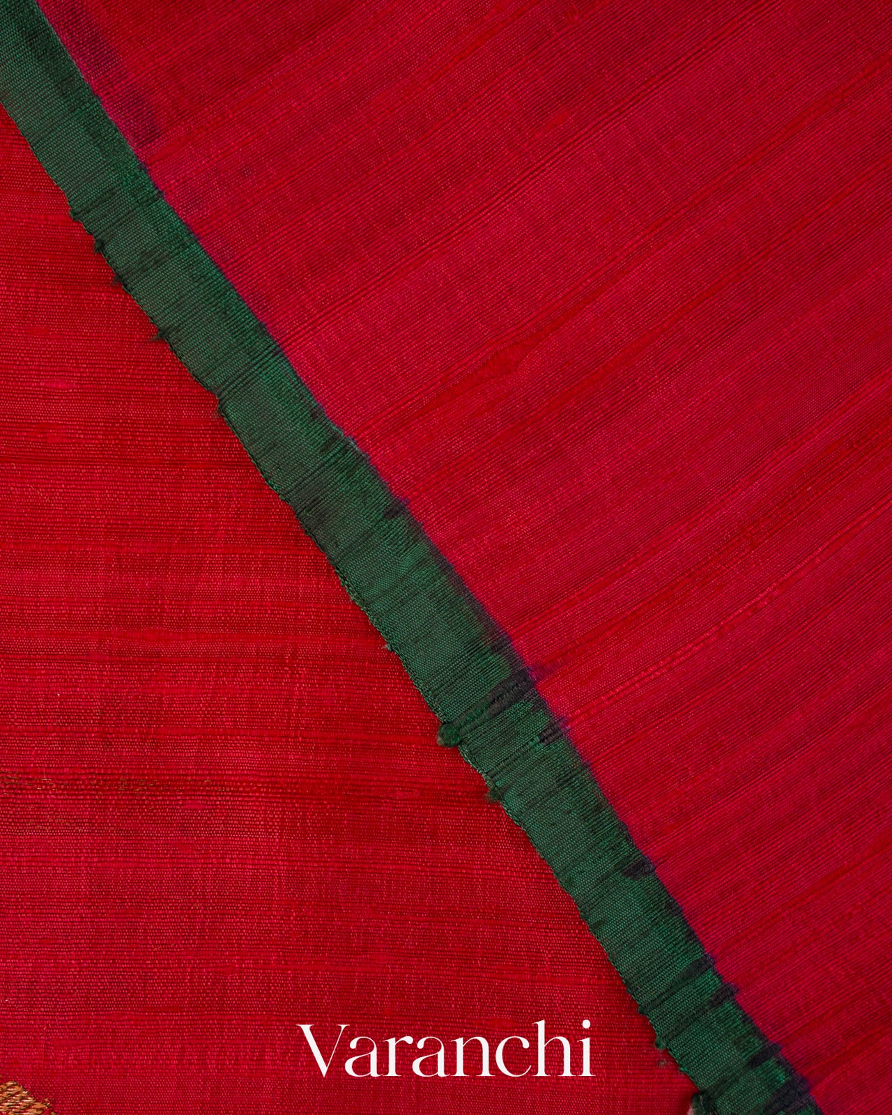 Chilly Red Pure Raw Silk Handloom Saree