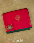 Chilly Red Pure Raw Silk Handloom Saree