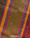 Bottle Green Pure Raw Silk Handloom Saree
