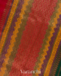 Chilly Red Pure Raw Silk Handloom Saree