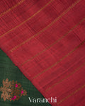 Bottle Green Pure Raw Silk Handloom Saree