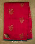 Chilly Red Pure Raw Silk Handloom Saree
