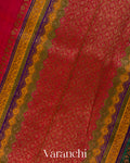 Chilly Red Pure Raw Silk Handloom Saree