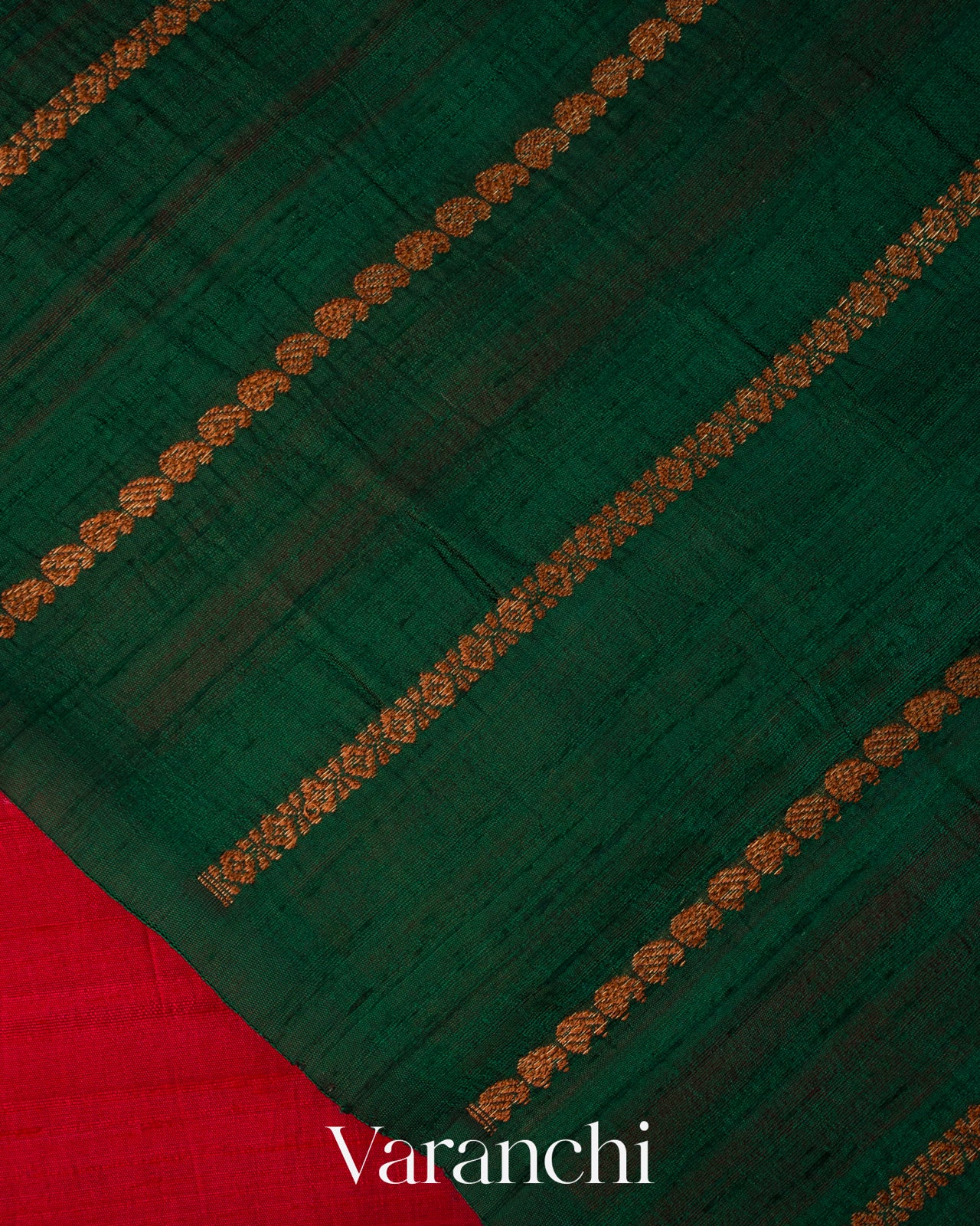 Chilly Red Pure Raw Silk Handloom Saree