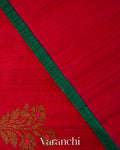 Chilly Red Pure Raw Silk Handloom Saree