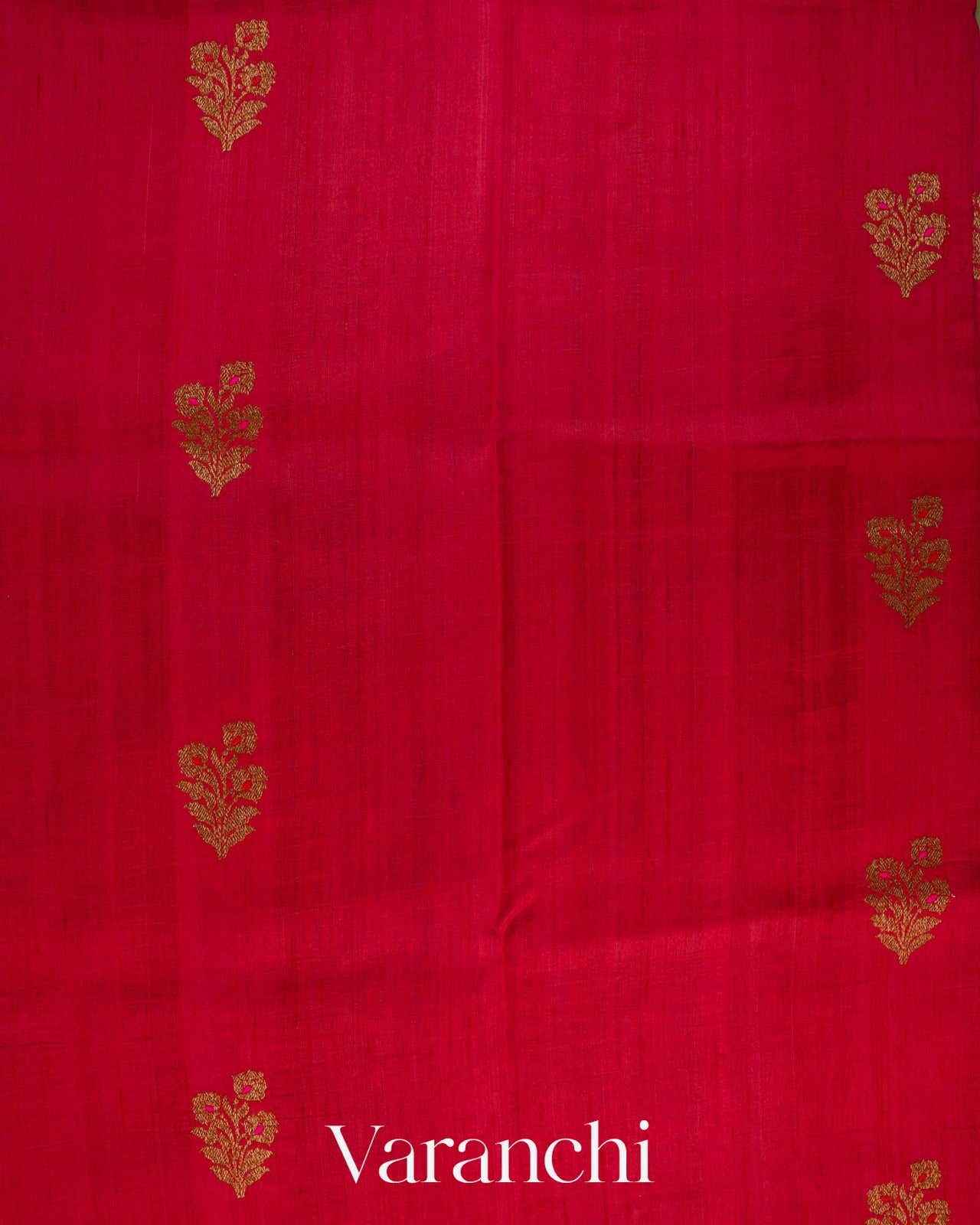 Chilly Red Pure Raw Silk Handloom Saree