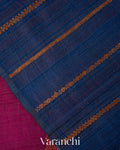 Deep Magenta Pure Raw Silk Handloom Saree