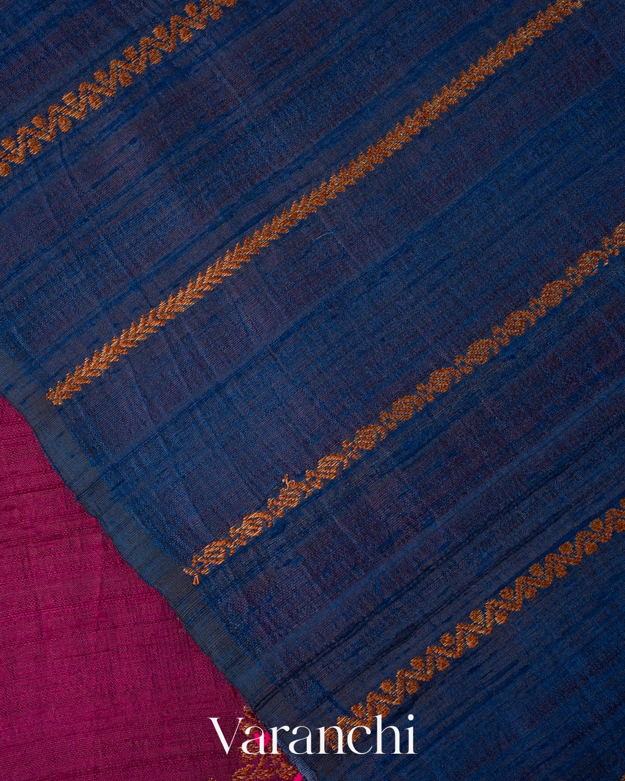 Deep Magenta Pure Raw Silk Handloom Saree