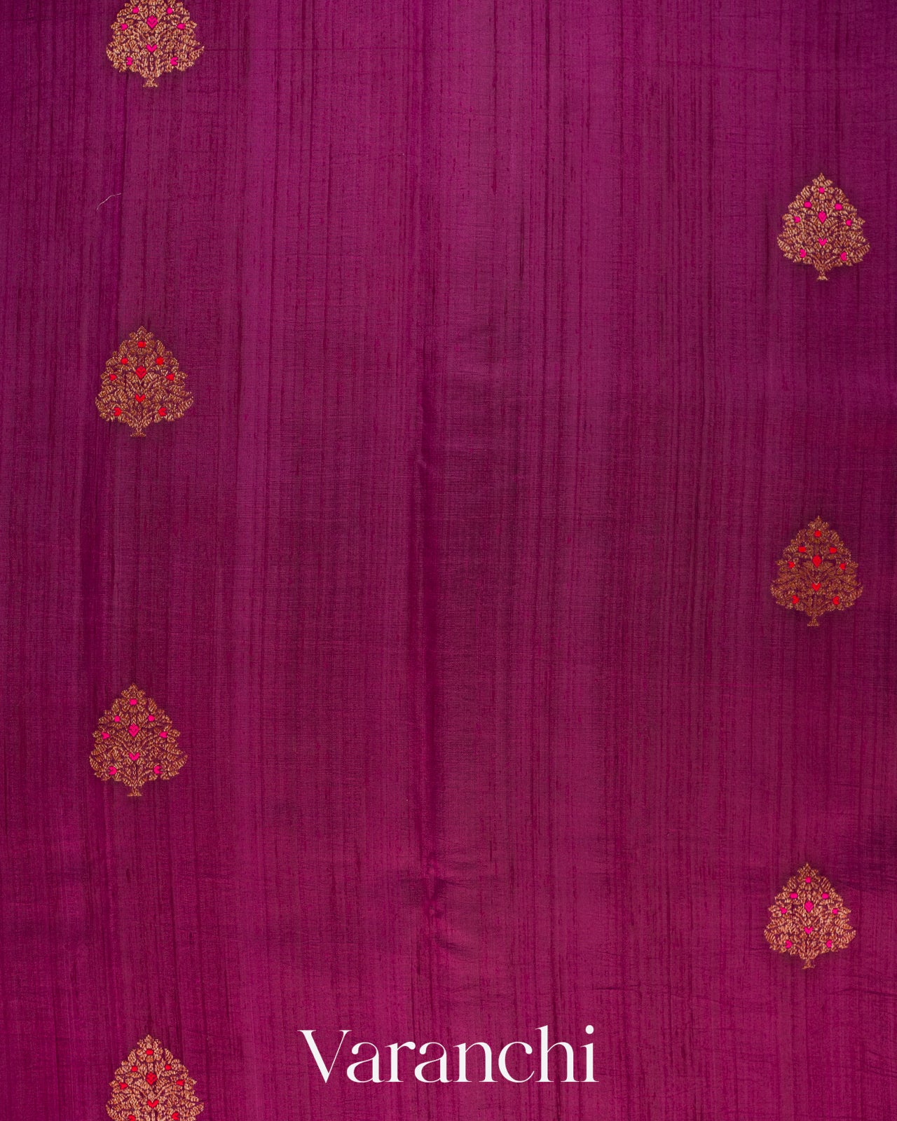 Deep Magenta Pure Raw Silk Handloom Saree