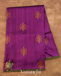 Purple Pure Raw Silk Handloom Saree