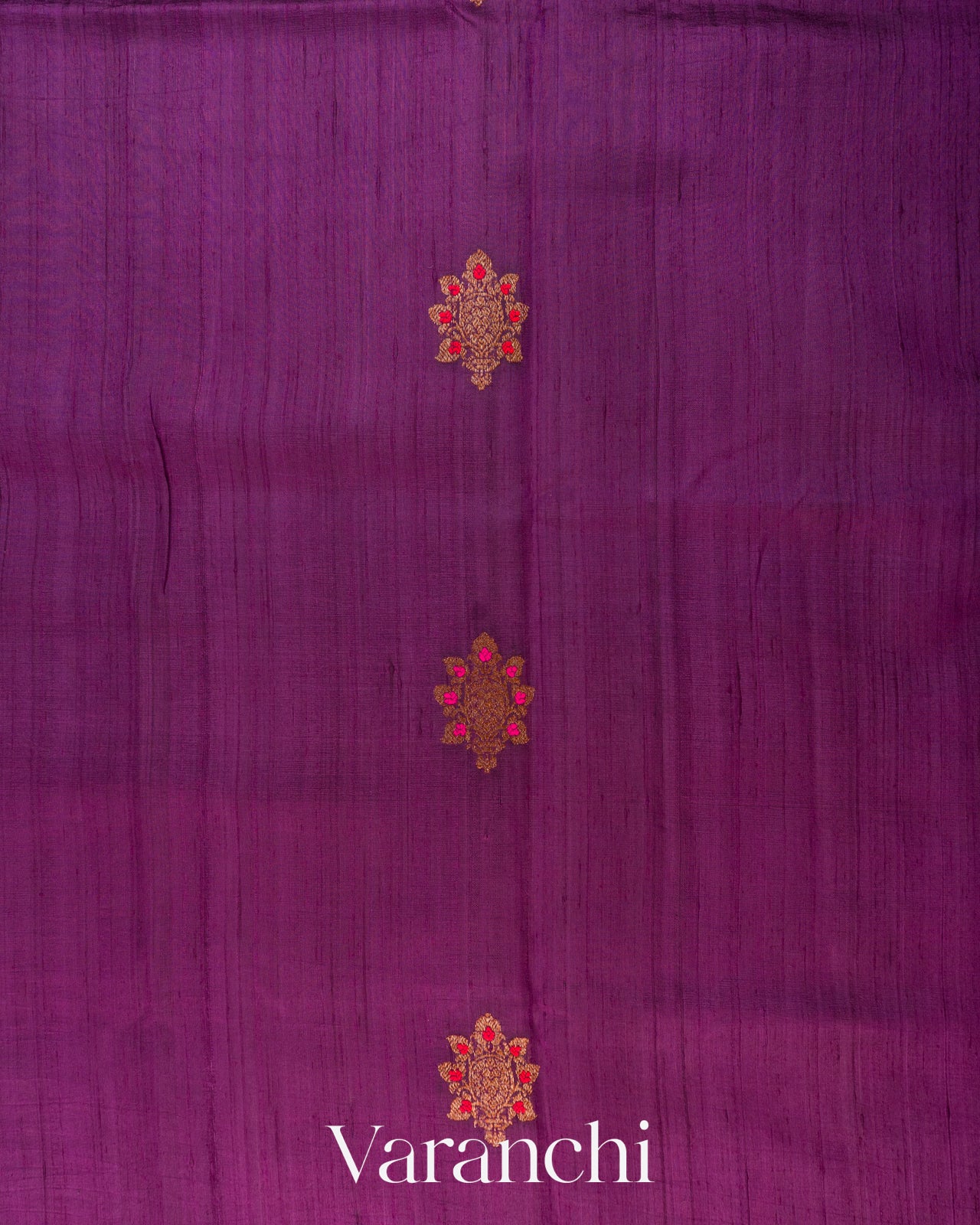 Purple Pure Raw Silk Handloom Saree