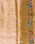 Golden Yellow Brocade Pure Kora Silk Saree
