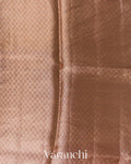 Rose Gold Brocade Pure Kora Silk Saree (fold Wrong Resolution)