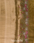 Golden Yellow Brocade Pure Kora Silk Saree