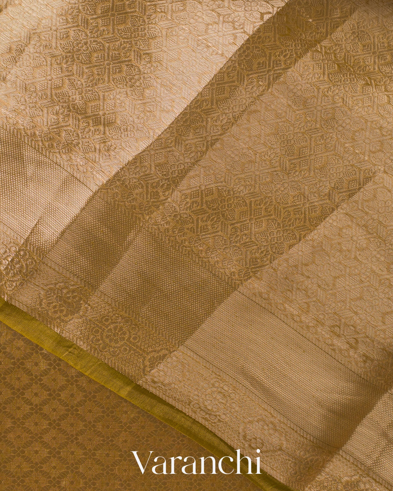 Golden Yellow Brocade Pure Kora Silk Saree