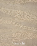 Off White Floral Embroidered Pure Kora Silk Saree