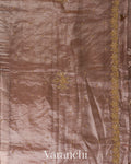 Rose Beige Brocade Pure Kora Silk Saree