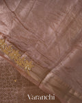 Rose Beige Brocade Pure Kora Silk Saree