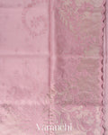 Dusty Rose Applique Pure Kora Silk Saree