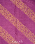 Purple Lehariya Pure Tussar Silk Saree