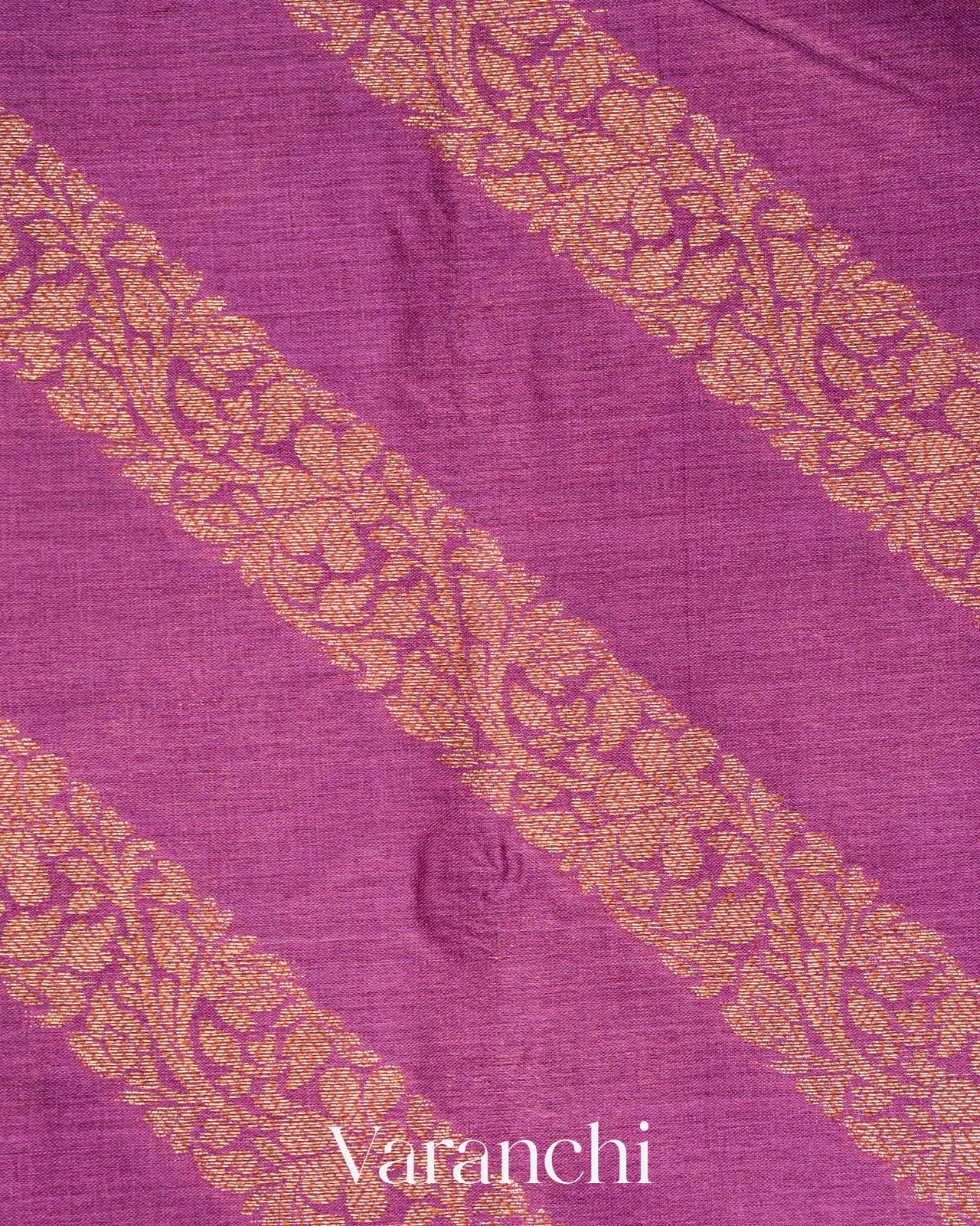 Purple Lehariya Pure Tussar Silk Saree