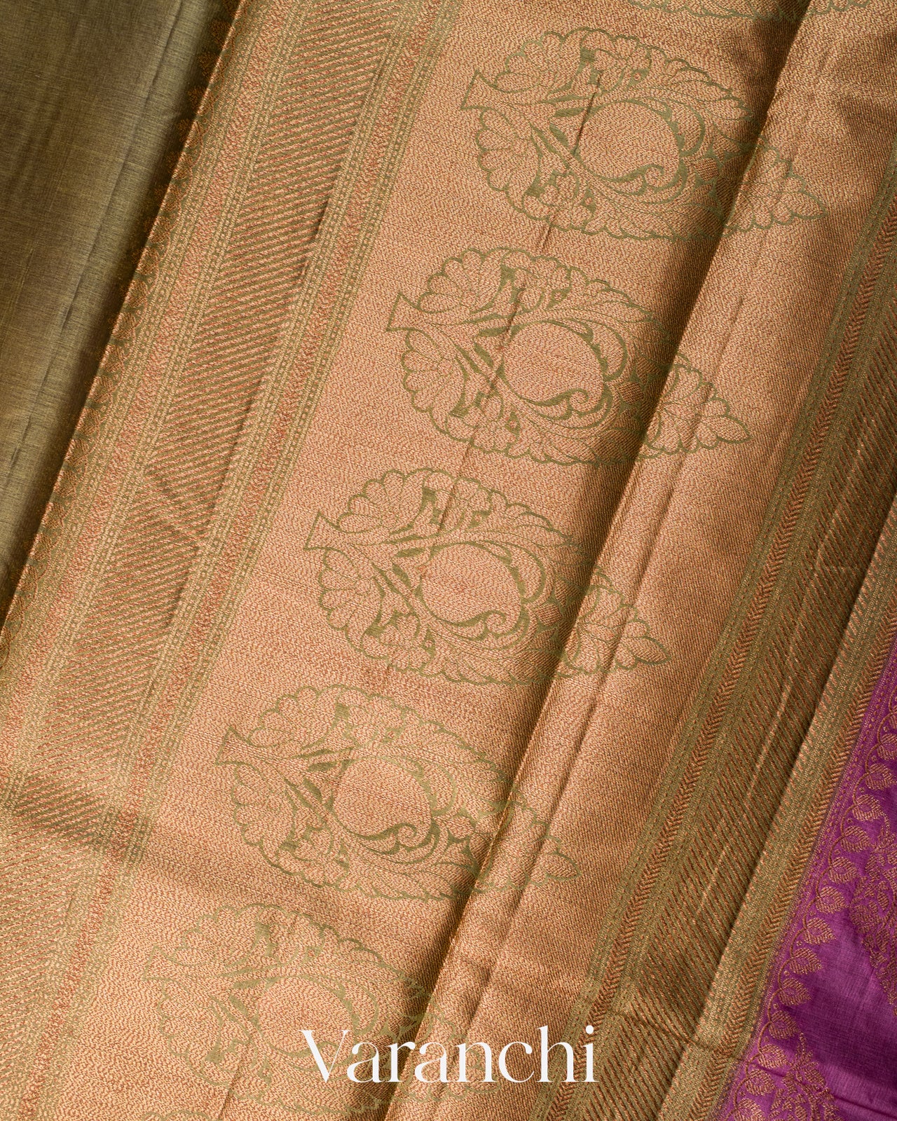 Purple Lehariya Pure Tussar Silk Saree
