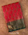 Crimson Red Jaal Pure Tussar Silk Saree